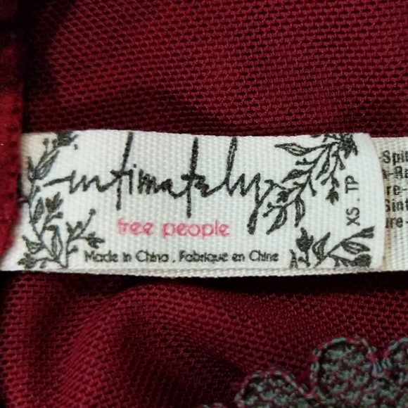 Intimately Free People Lace Bodysuit Dark Red XS - Picture 5 of 7